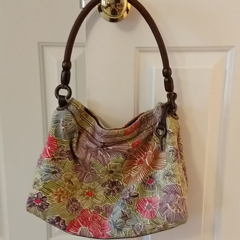 Fossil Floral Canvas Shoulder Bag